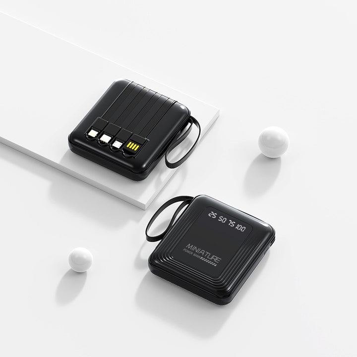 Slim Powerbank with Integrated Cables Kalsten