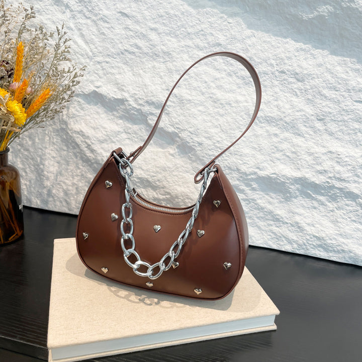 Chic Heart-Embellished Shoulder Bag Kalsten