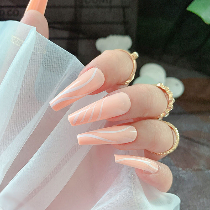 Stylish Long Press-On Nail Art