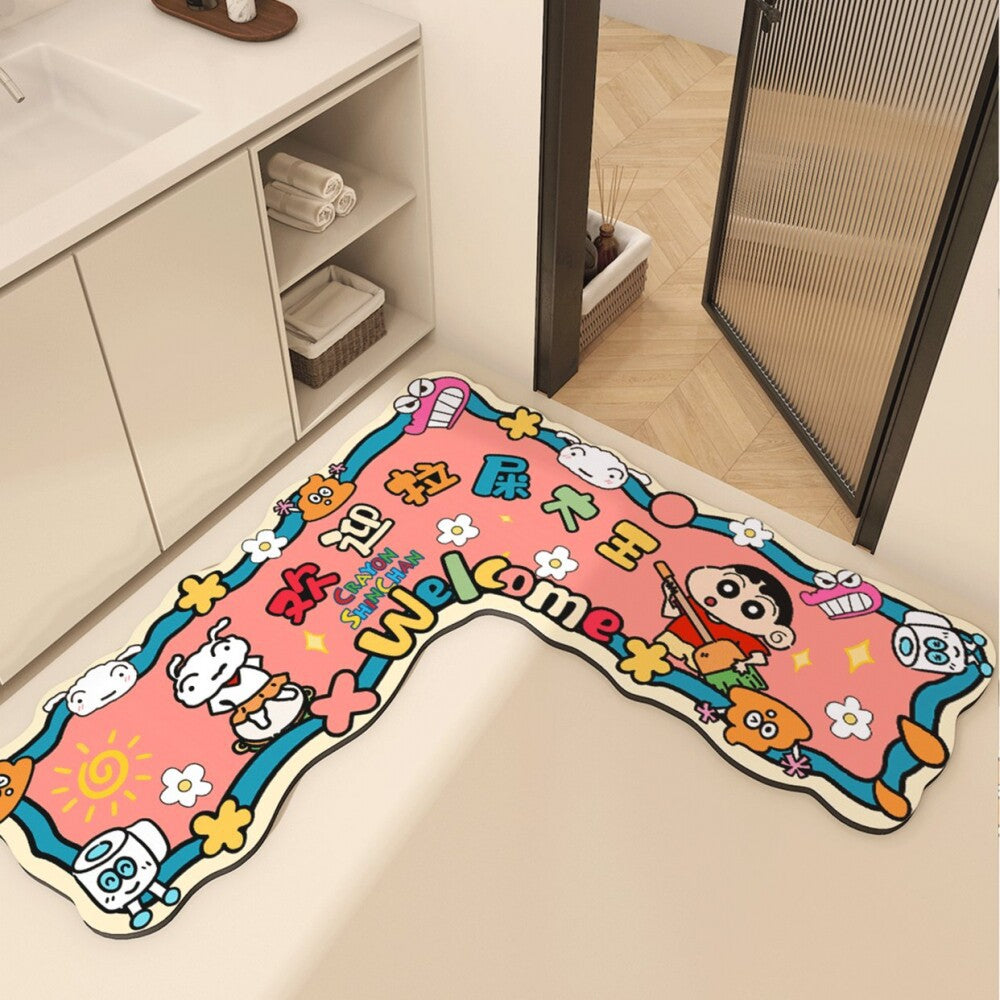 Cartoon Character Welcome Bath Mat Decor