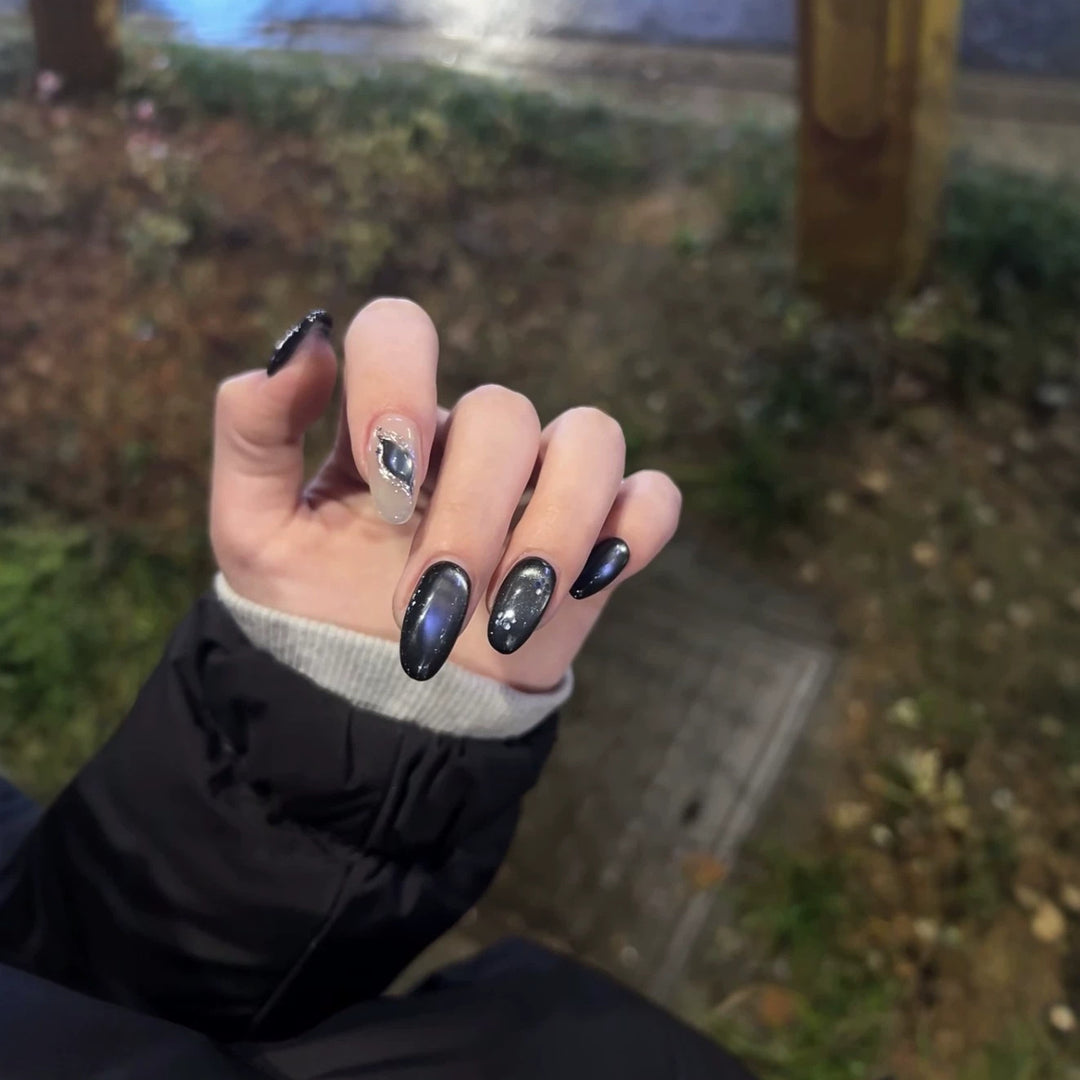 Galaxy Inspired Press-On Nail Art