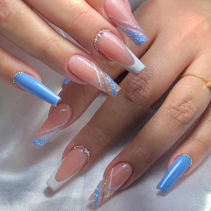 Artistic Gel Nails with Glitter Decorations and Elegant Designs Kalsten