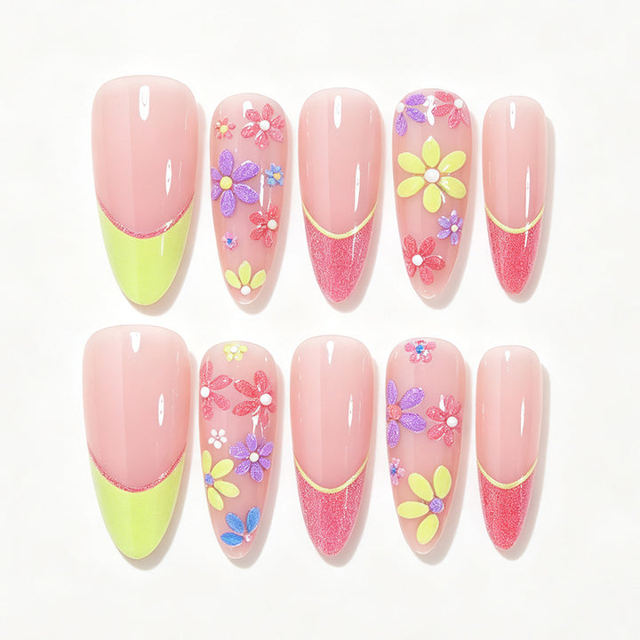 Floral Design Gel Nail Art Tips Kalsten