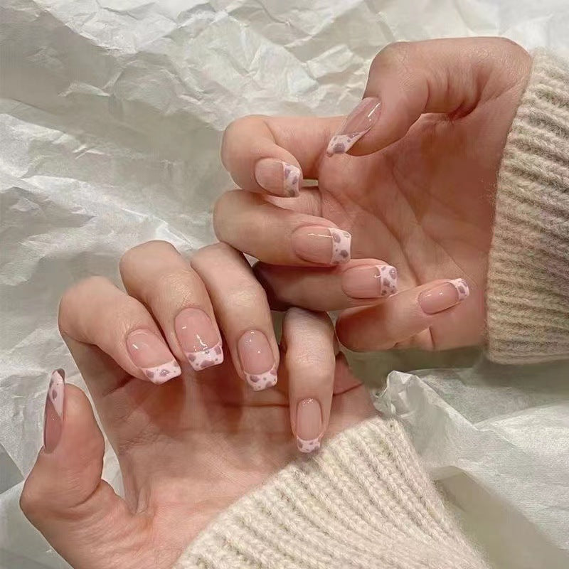 Artistic Floral French Tip Press-On Nails