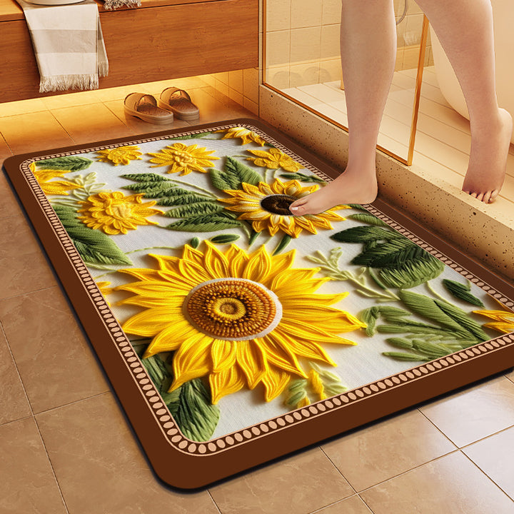 Floral Patterned Soft Bath Mat Kalsten