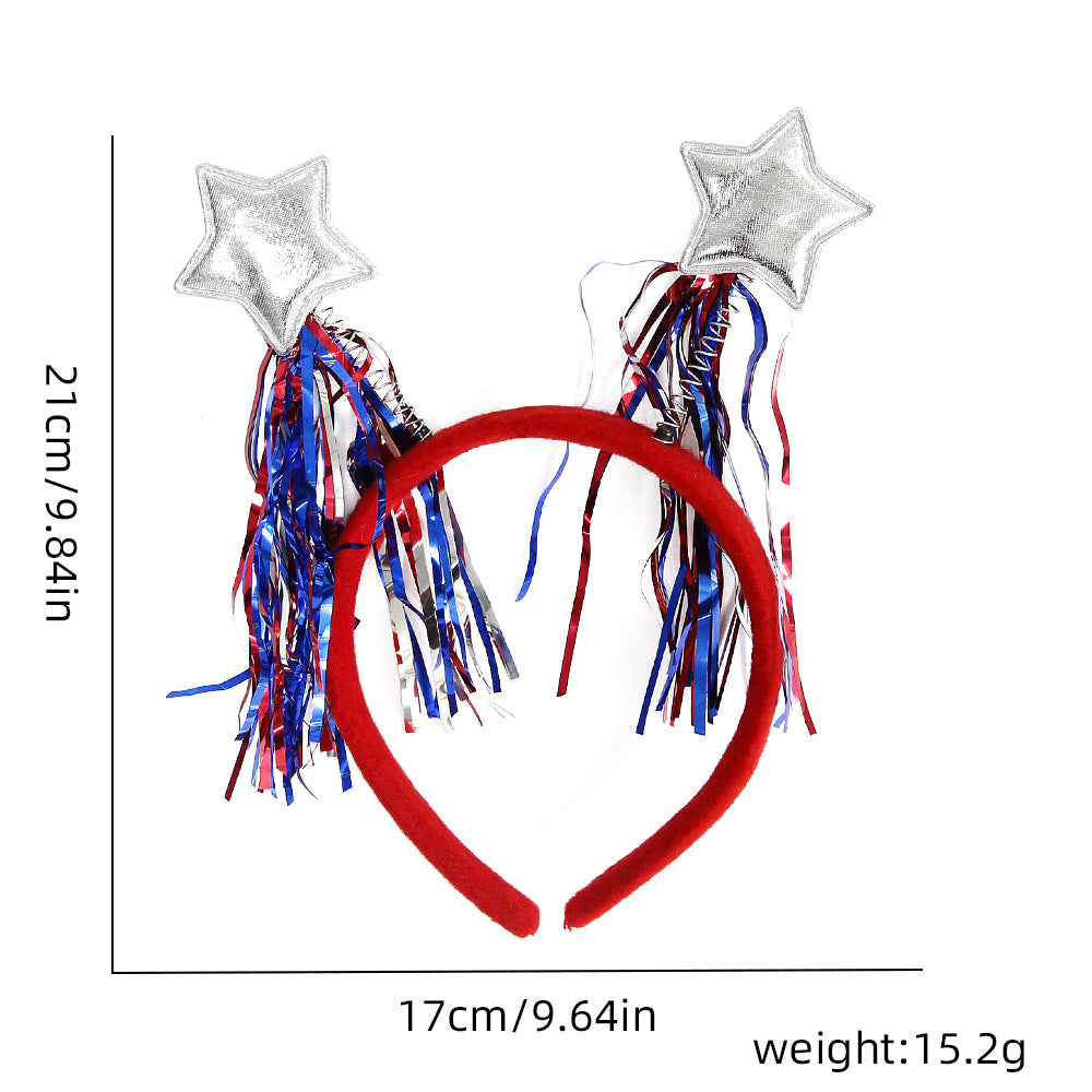 Unisex nan more patriotic festival headband with star and flag pom poms Kalsten