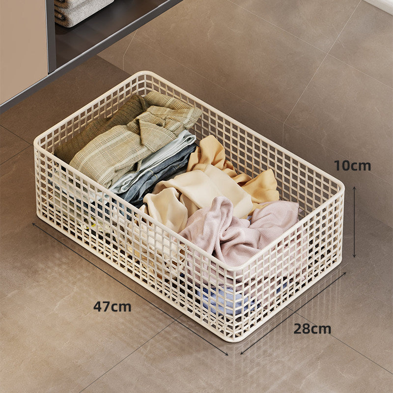 Under-Cabinet Low-Profile Rolling Mesh Storage Crate with Four Swivel Locking Casters