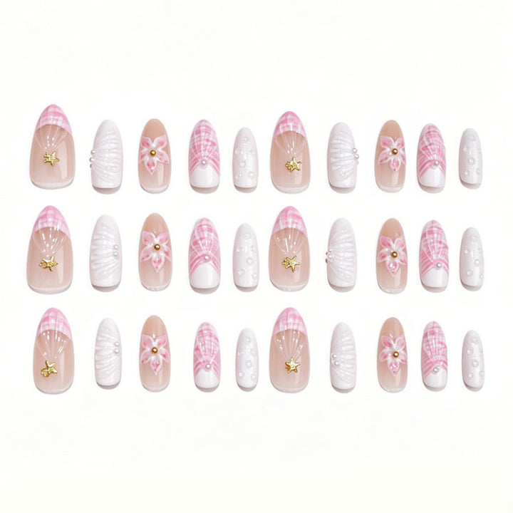 Decorative Floral Press-On Nail Art Set