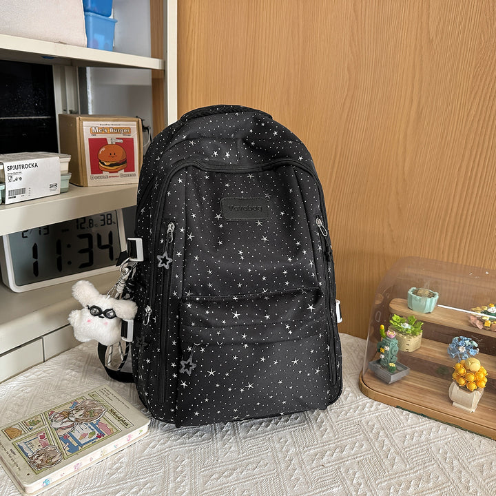 Stylish Multi-Compartment Backpack with Decorative Accents Kalsten