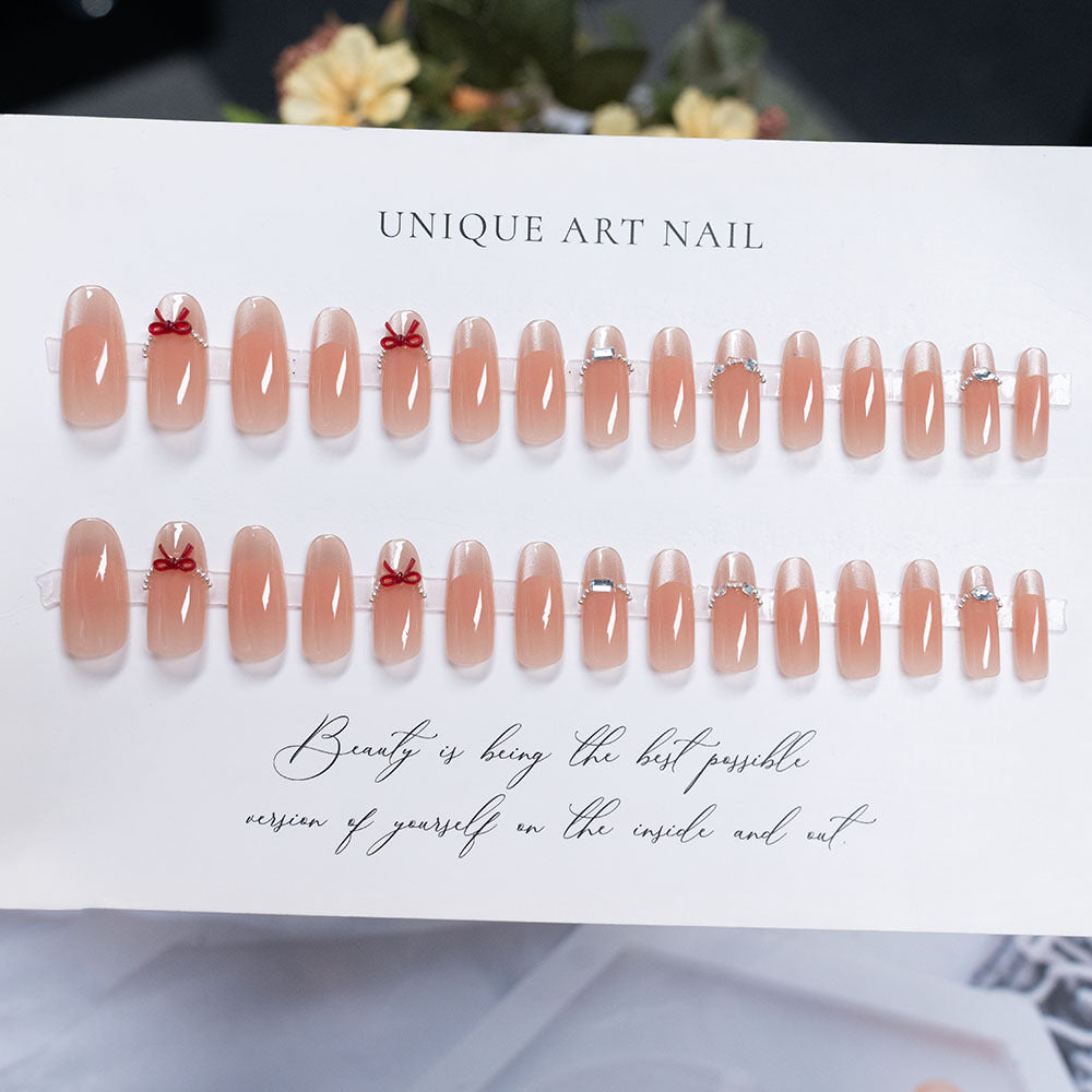 Decorative Crystal-Accented Press-On Nails