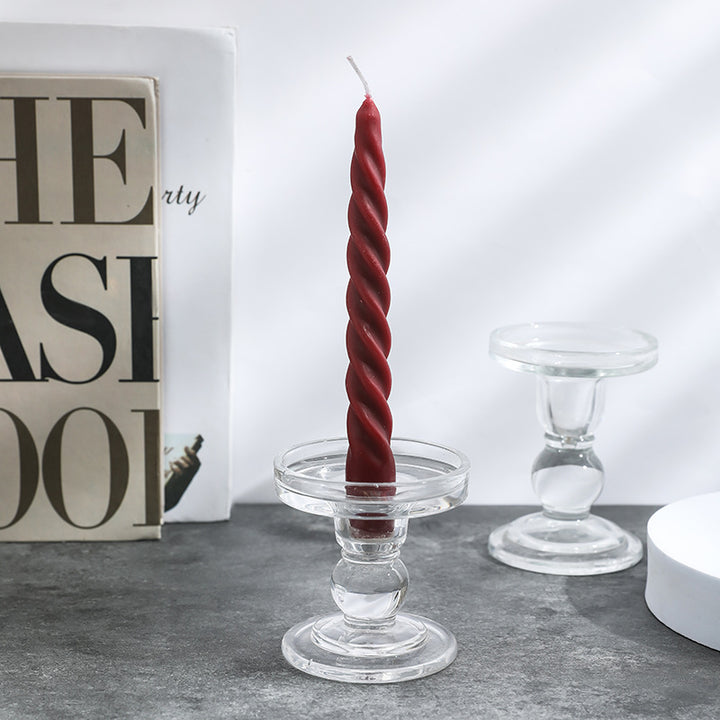 Pressed Glass Pedestal Candle Holder for Taper & Pillar Candles