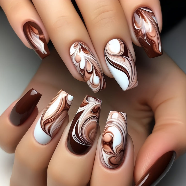 Artificial nails with artistic wave pattern Kalsten