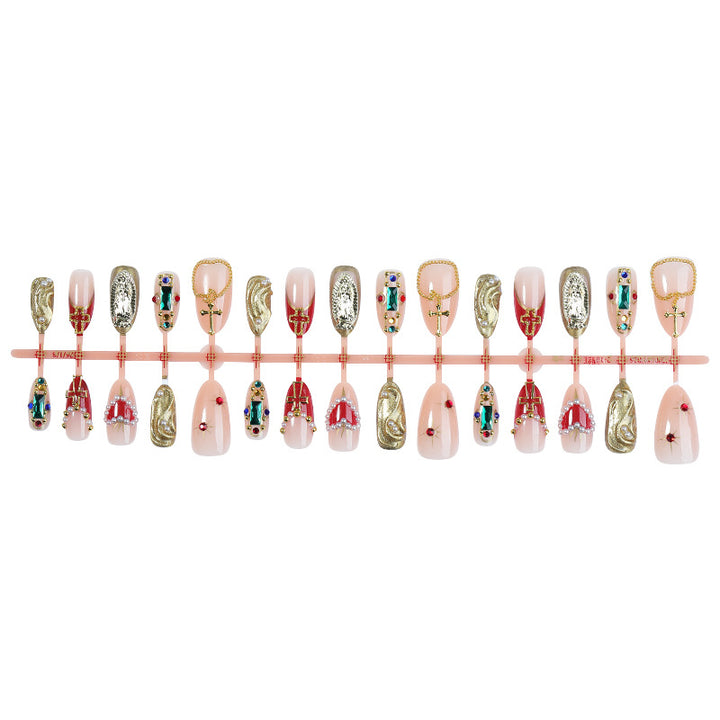 Decorative Press-On Nail Kit with Gem Accents kalsten
