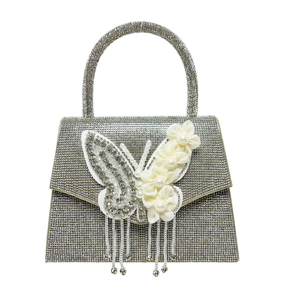 Decorative Butterfly Rhinestone Clutch
