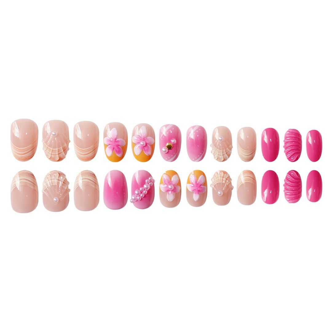 Artistic Shell-Inspired Press-On Nail Set Kalsten