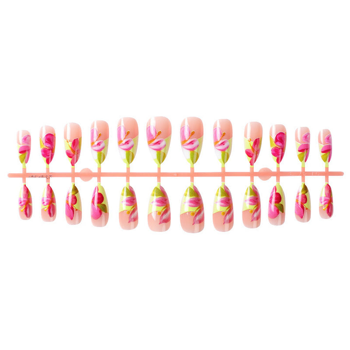 Floral Design Acrylic Nail Enhancements Kalsten