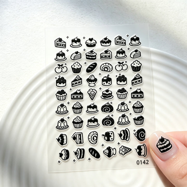 Dessert-Themed Nail Art Sticker Sheet