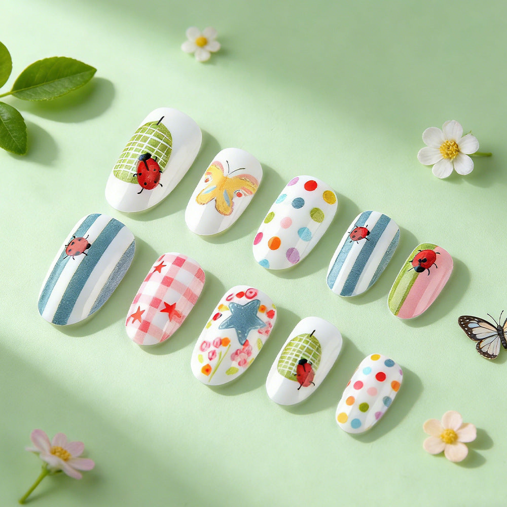 Whimsical Decorative Press-On Nail Art Set Kalsten