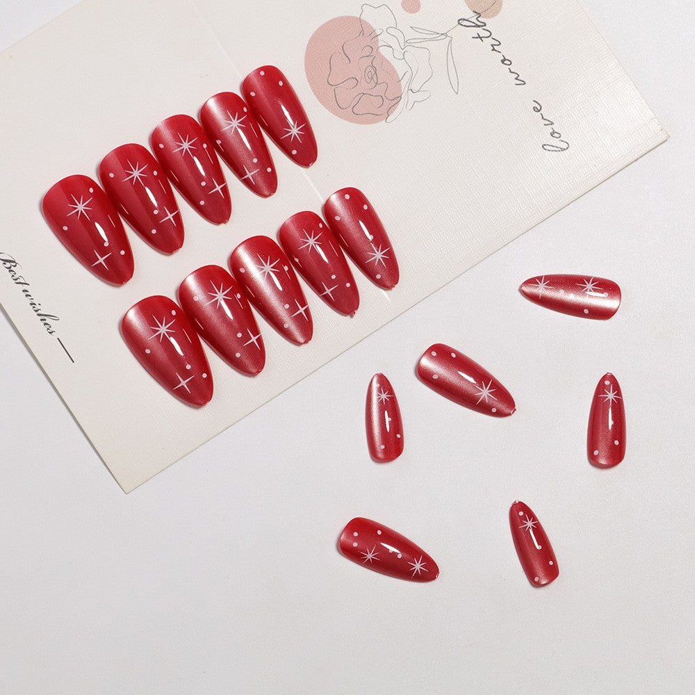 Glittery Almond-Shaped Press-On Nail Set Kalsten