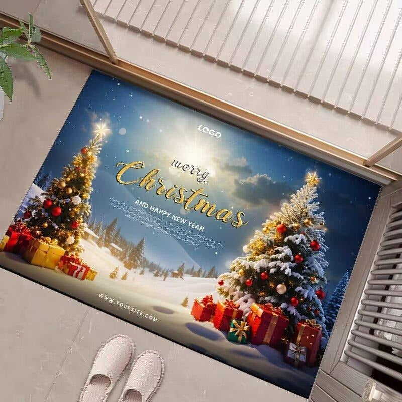 Festive Christmas-Themed Entrance Mat