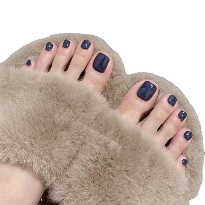 Glossy Square Press-On Toe Nails