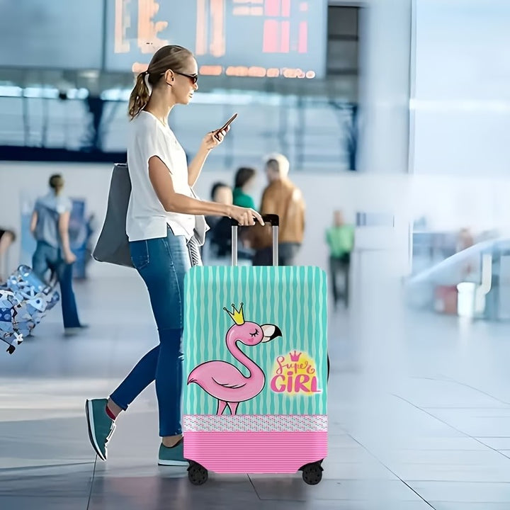 Women's nan elastic suitcase cover with flamingo print, stretch protective cover with zipper and non-slip interior attachment Kalsten