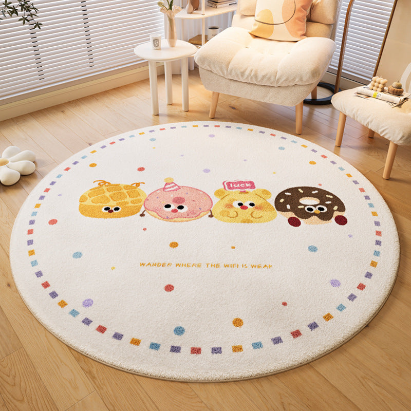 Playful Dog-Themed Round Area Rug