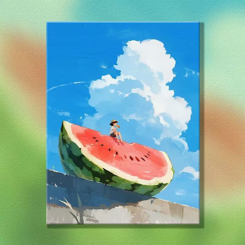 Whimsical Watermelon-Themed Canvas Artwork Kalsten