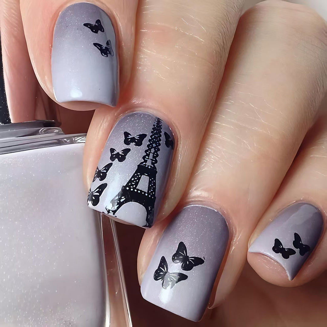 Artistic Parisian Butterfly Nail Art Kalsten