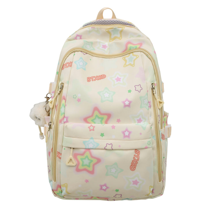 Backpack with Colorful Star Motif and Multifunctional Compartments Kalsten