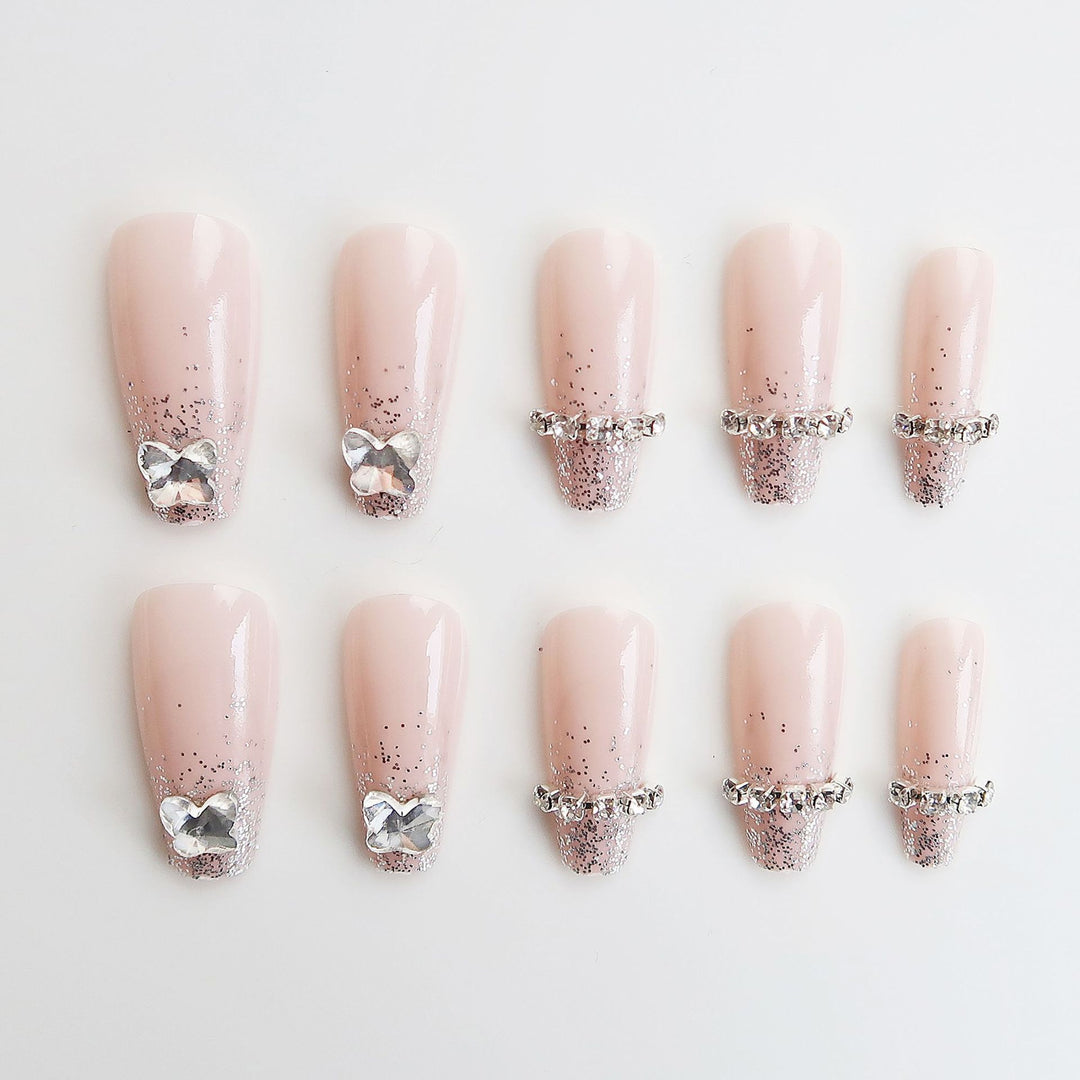 Glamorous Rhinestone Embellished Press-On Nail Set Kalsten