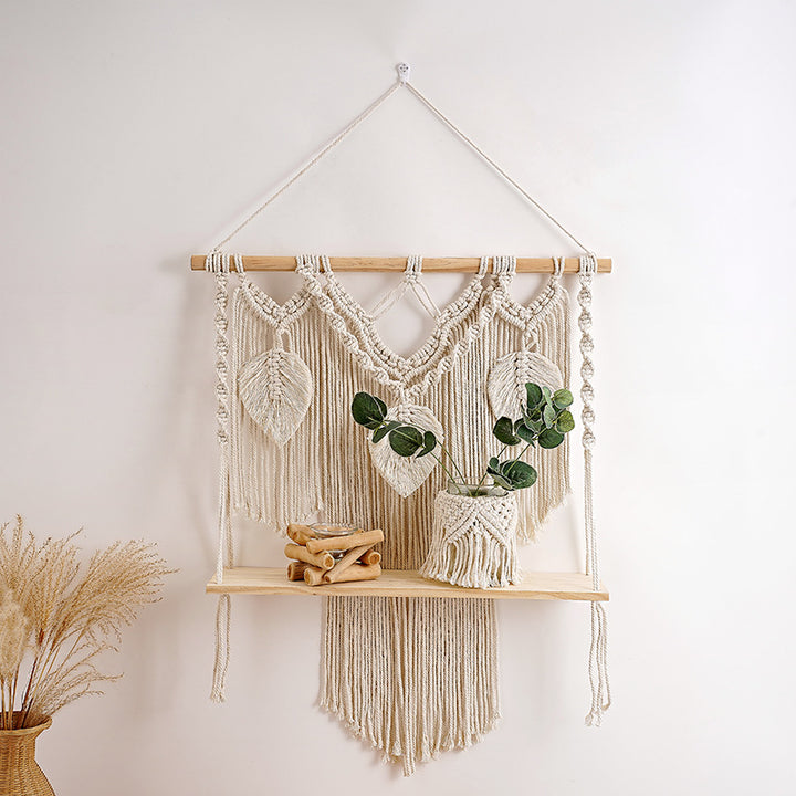 Artistic Macrame Wall Hanging Shelf Kalsten