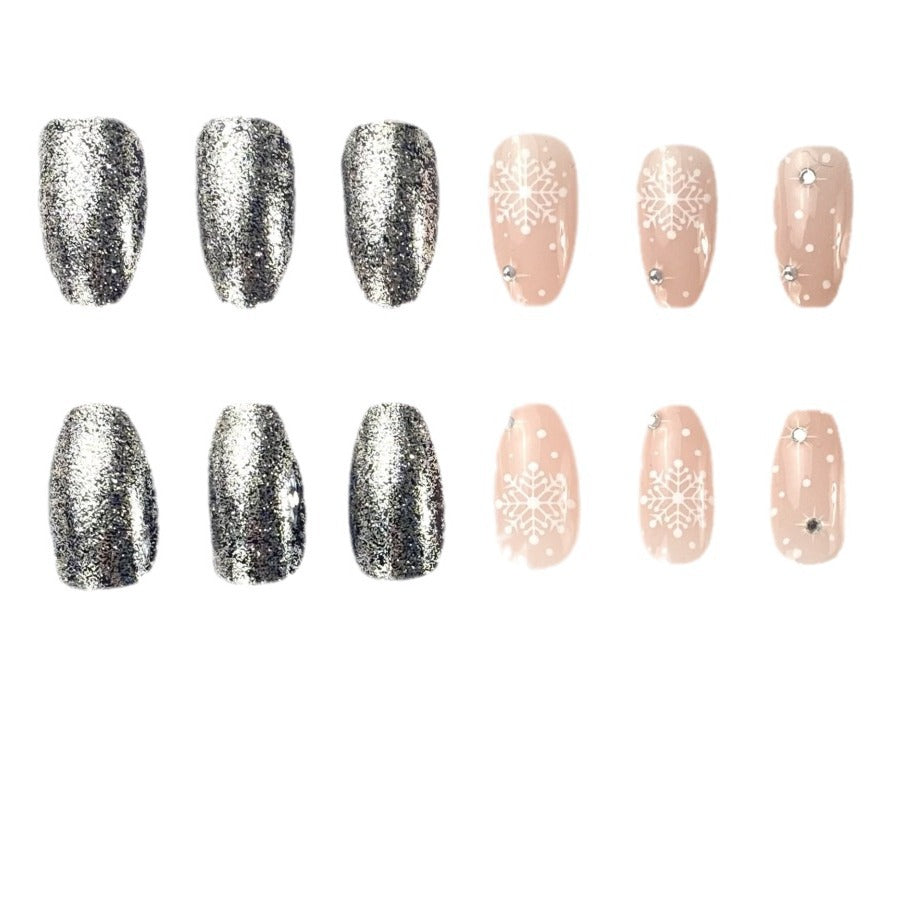 Festive Snowflake Nail Art Design Kalsten