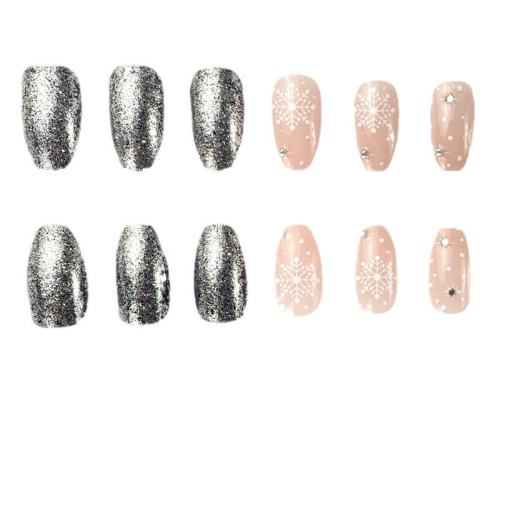 Festive Snowflake Nail Art Design Kalsten