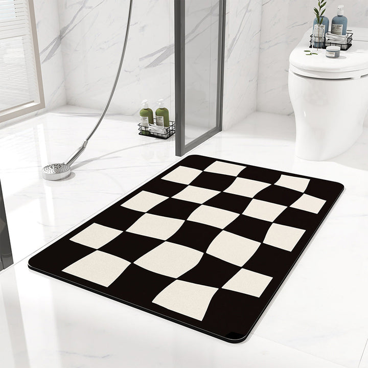 Checkered Pattern Bath Mat Kalsten