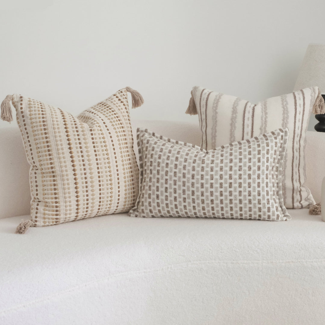 Textured Woven Throw Pillow for Sofa Decor