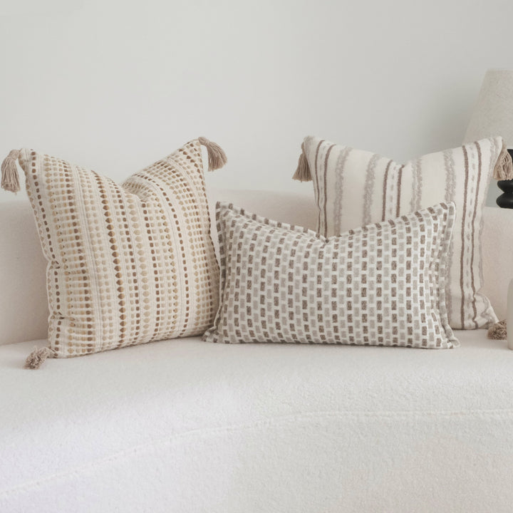 Textured Woven Throw Pillow for Sofa Decor