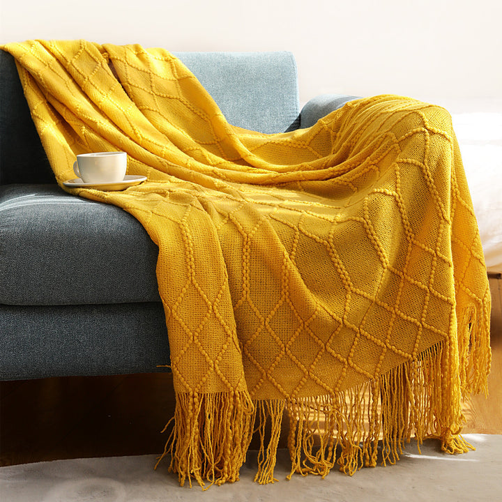 Luxurious Woven Textured Throw Blanket Kalsten