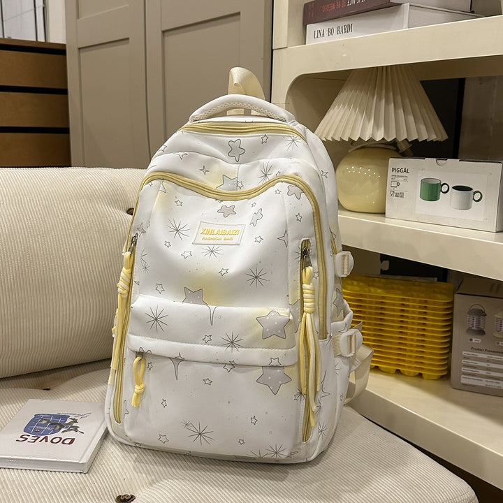 Stylish Star-Embellished School Backpack Kalsten
