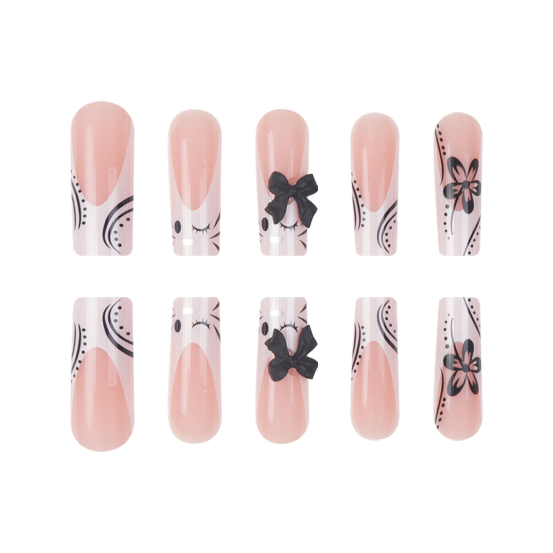 Artistic Long Press-On Nail Art Set Kalsten