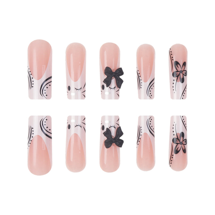 Artistic Long Press-On Nail Art Set Kalsten