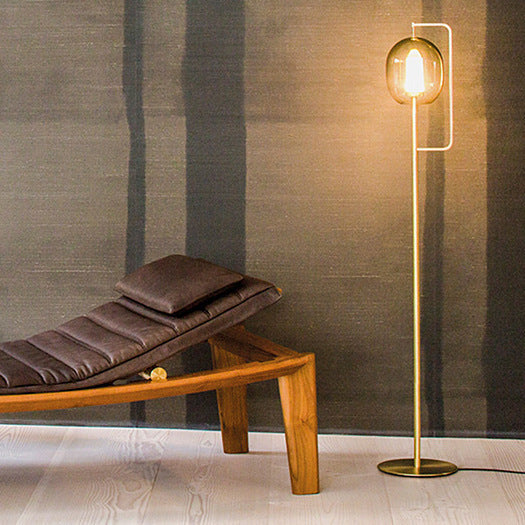 Modern Glass Lantern Floor Lamp