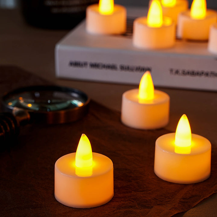 Flameless LED Tealight Votive Candle with Realistic Flicker and Wax Sleeve