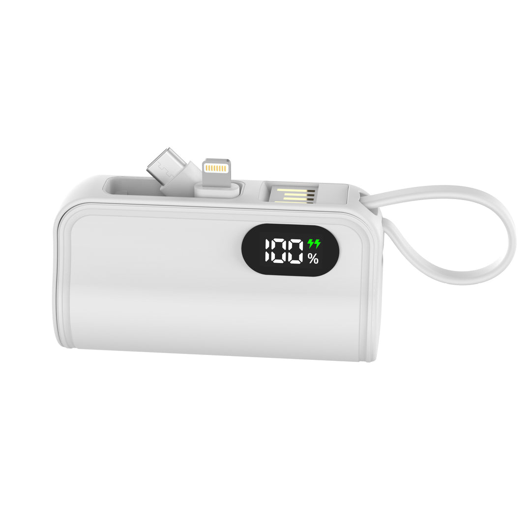 Portable power bank with integrated charging cable and digital capacity display Kalsten