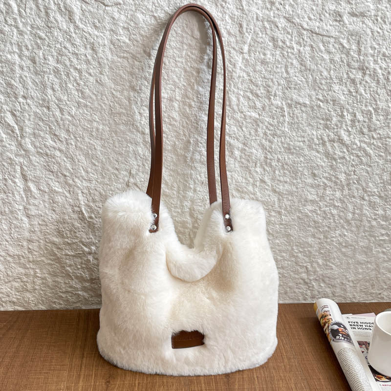 Plush Faux Fur Shoulder Bag