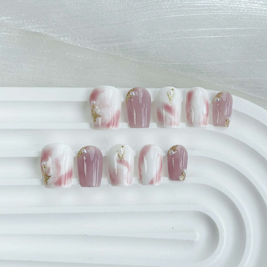 Artistic Marble Effect Press-On Nail Set