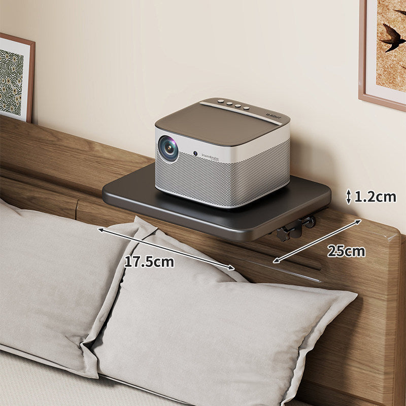 Wall-Mounted Slim Floating Headboard Shelf with Rounded Corners and Concealed Brackets