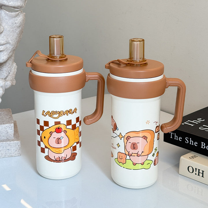 Ladies Insulated Water Bottle with Practical Carry Handle and Fun Animal Design Kalsten