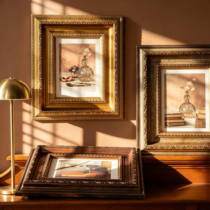 Ornate Vintage Floral Art Frame for Home