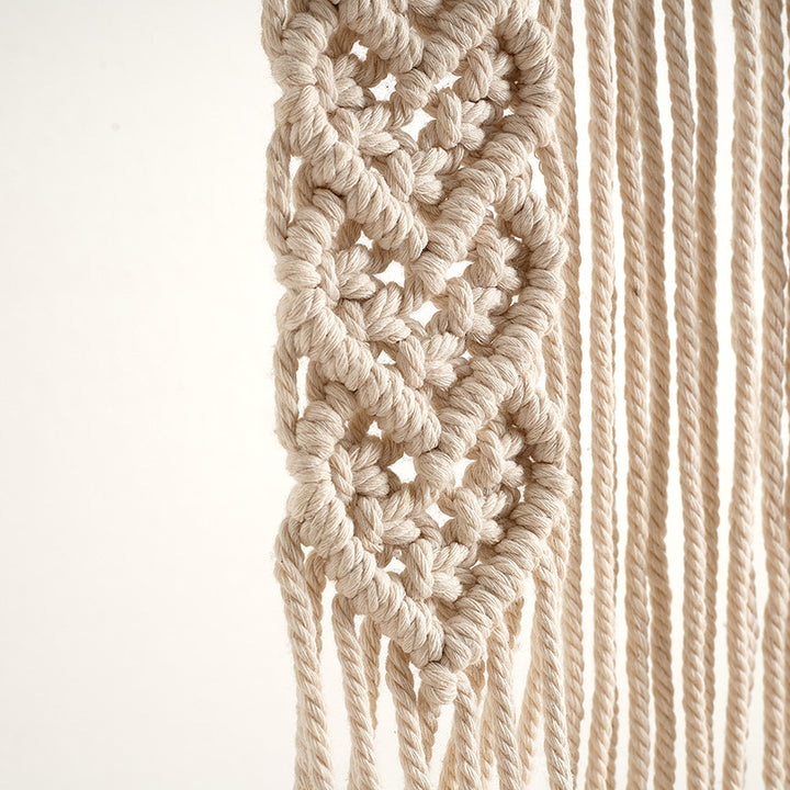 Macramé Wall Hanging Art with Wooden Shelf Kalsten